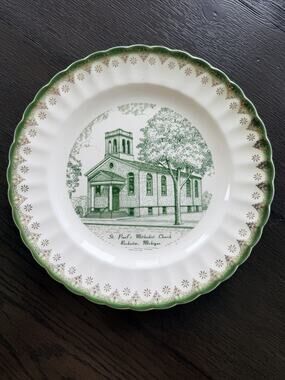 St. Paul's Methodist Church ROCHESTER MICHIGAN Commemorative Plate 1955 Vintage